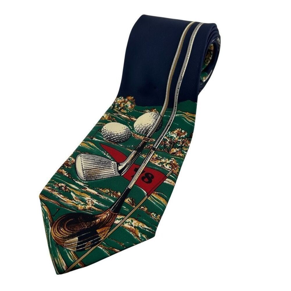 Robert Talbott For Franklin's Golf Silk Necktie Tie
